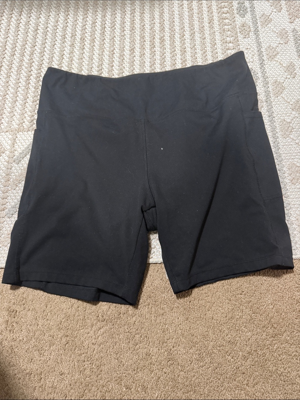 Danskin Black High-Waist Bike Shorts with Side Pockets